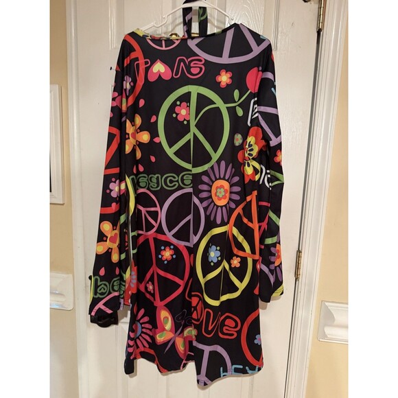 Hippie Peace Love 60s / 70s Costume Women Halloween Dress plus 2X 18/20 Drag - Picture 1 of 2